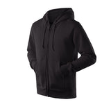 Black Zip Up Hoodie Solid Color With Fur Zip Sweatshirt Male And Female Couples Wear Group Clothes Sportswear