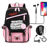 Stranger Things Hellfire Club Backpack USB Charging Backpack Student