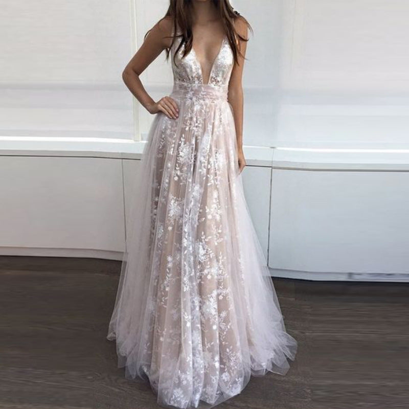 Formal Dresses & Gowns Autumn and Winter Dress Lace Deep V Formal Dress