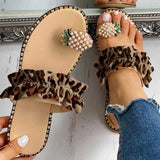 Women Open Toe Sandals Flats Pineapple Fruit Sandals Flat Fashion Large Size Shoes