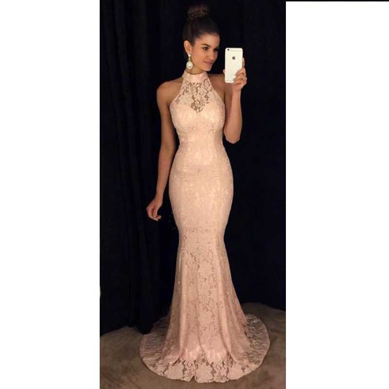 Formal Dresses & Gowns Sleeveless Halter Dress Sexy Slim Fit Long Dress