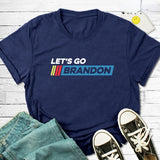 Let'S Go Brandon T Shirt Letter Print Teen Casual Loose-Fitting T-Shirt Short Sleeve Top