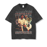 JA Morant Shirt JA Morant Printed Short-Sleeved T-shirt Heavy Cotton Vintage Distressed Sports