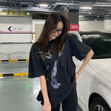 Bugs Bunny Shirt Summer Printed Loose round Neck T-shirt for Women