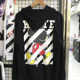 off Ow White Hooded Sweater Men and Women Couple Terry Thin Bottoming Shirt Coat Owt