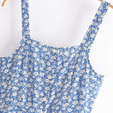 90S Outfits Summer Watermark Blue Floral Strap Dress