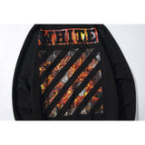 off Men's Slanted Stripe Cotton round Neck Sweater sweatshirt