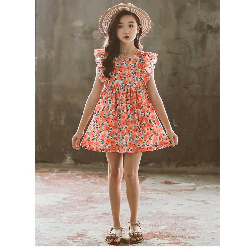 Girls Floral Dress Princess Dress Summer Kids' Skirt Girls Children Girl's Summer Dress