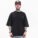 Oversized 90S T Shirt Spring and Summer High Street Bear Embroidery Letter Adhesive round Neck T-shirt for Men and Women