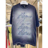 We11 Done T Shirts Men's and Women's Same Flocking Loose Cotton