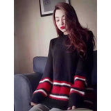 GVC Sweater XINGX Pattern Contrast Color Sweater Loose for Men and Women
