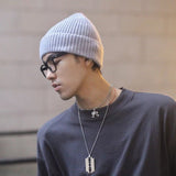 Toboggan Hat Autumn and Winter Knitted Hat Pure Color Warm Keeping Sleeve Cap