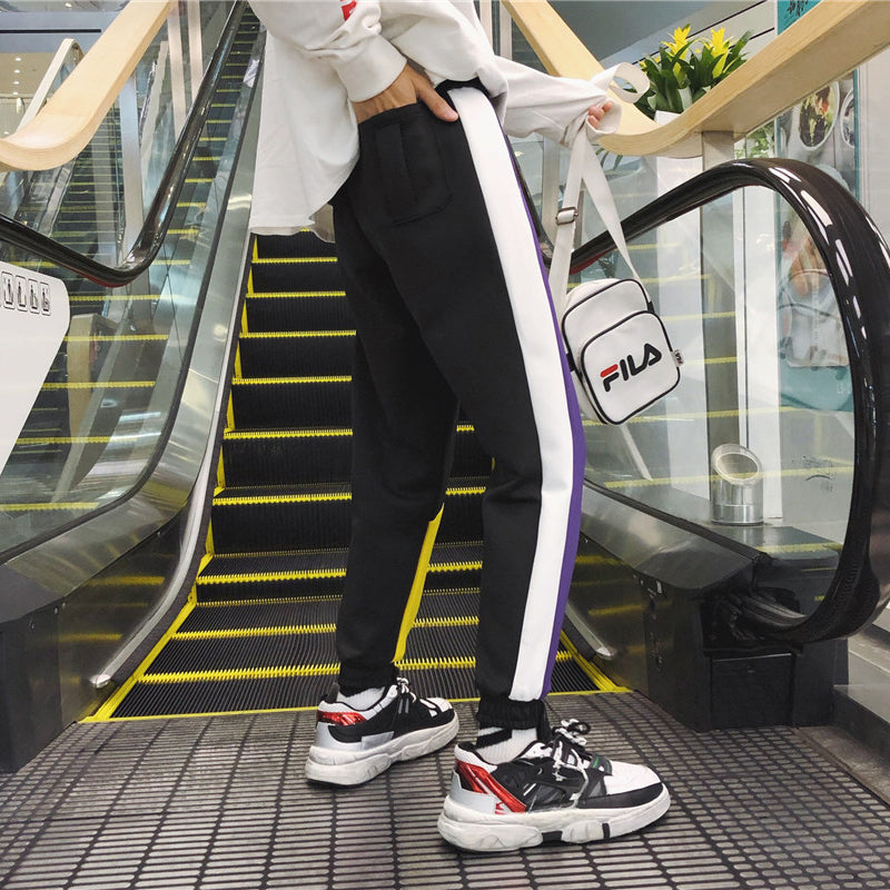 Men Pants Men's Autumn and Winter Fleece-Lined Thickening Exercise