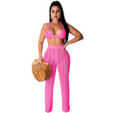 See through Pants Suit Summer Women's Fashion Perspective Two-Piece Suit