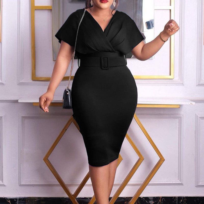 Nina Parker plus Size Dresses Fashionable Slimming Elegant Ol Dress