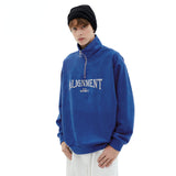 Preppy Aesthetic Sweatshirt Spring Leisure Half Zipper and Lapel