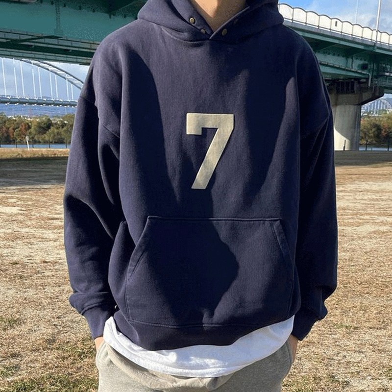 Fog Fear of God Essentials Hoodie 7 Flocked Printed Fleece Sweater Couple Loose-Fitting Hoodie