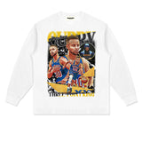 Stephen Curry Shirt Curry Printed Long-Sleeved T-shirt Casual Loose Distressed