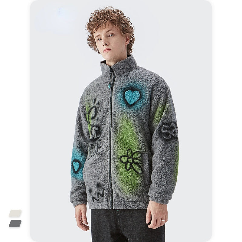 Alaska Varsity Jacket Men's Autumn Winter Retro Baggy Casual Jacket Coat