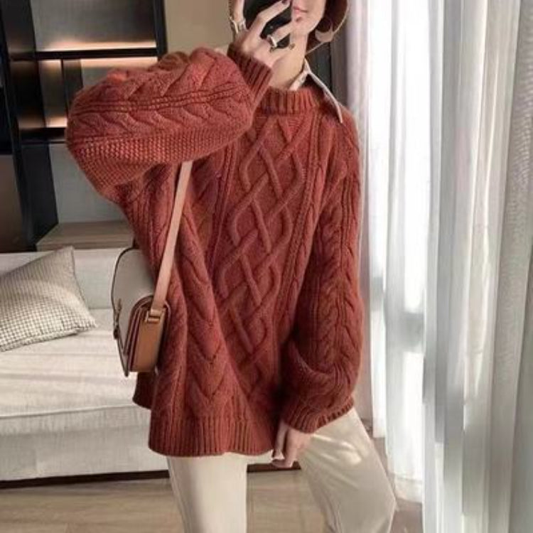 Preppy Aesthetic Sweater Autumn and Winter Clothes Women Loose round Neck