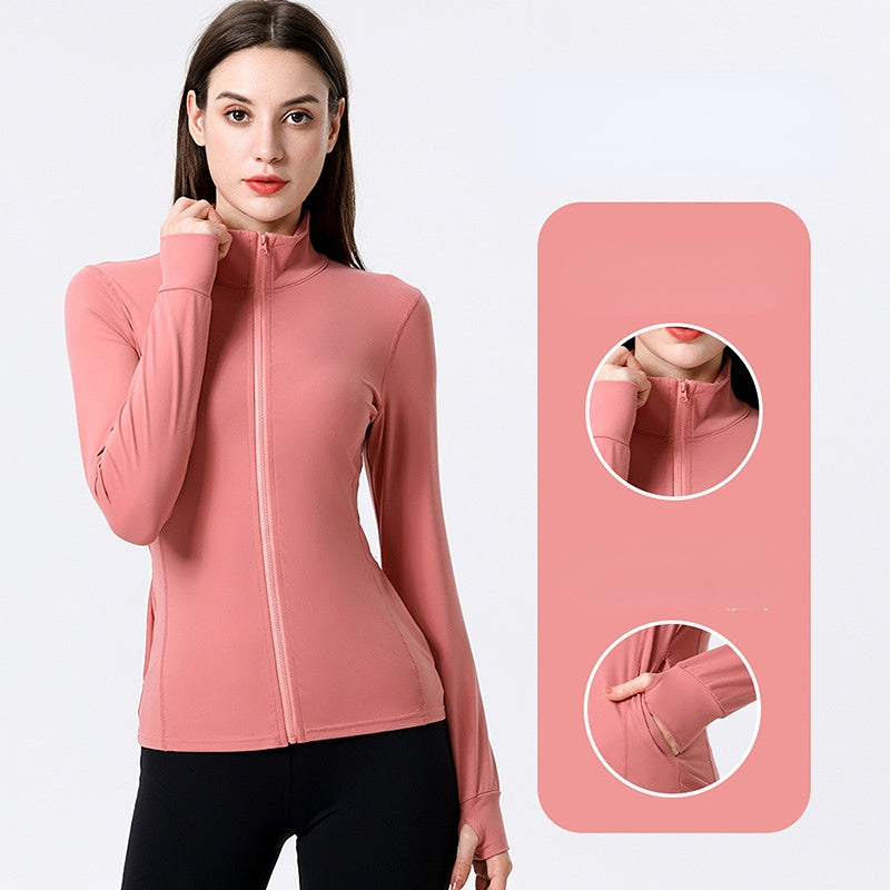 BBL Jacket Autumn and Winter Long Sleeve Running Fitness Slim Fit Stretch Coat