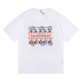 Rhude T Shirt Oil Painting Coconut Tree Printed Pure Cotton Hip Hop Men and Women Casual