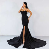 Burgundy Dresses For Wedding Sexy Fishtail Skirt Dress Solid Color Chest Wrap Party Evening Dress Women