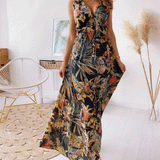Emery Rose Dresses Backless Print Tied Dress