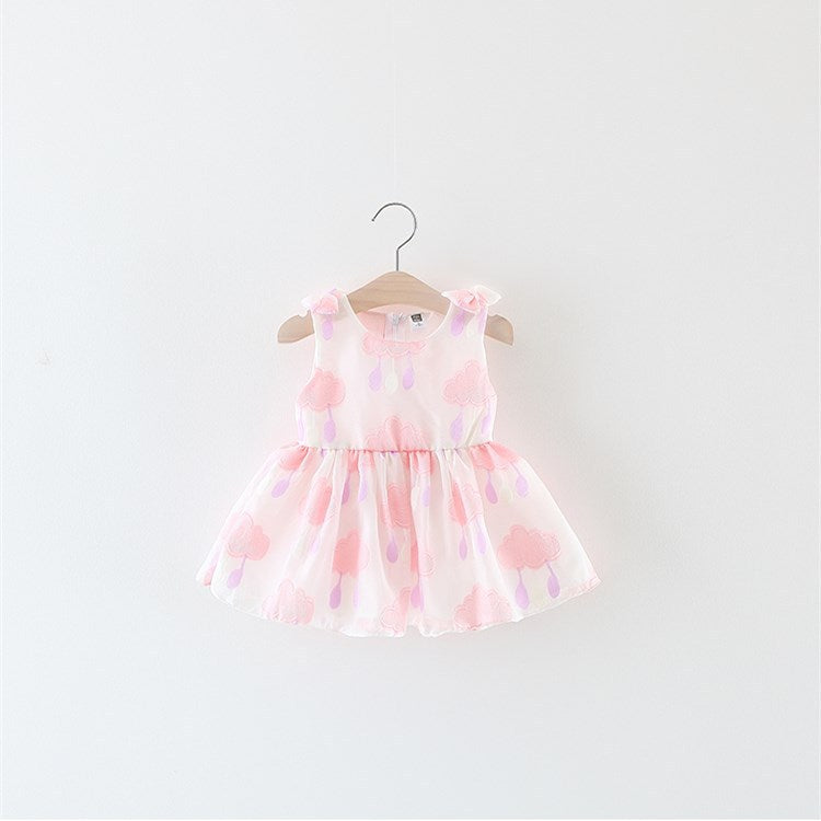 Girl Dress Summer Baby Sleeveless Cloud Rain Vest Dresses
