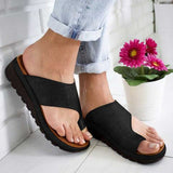 Women Open Toe Sands Flats Summer Solid Color Beach Slippers