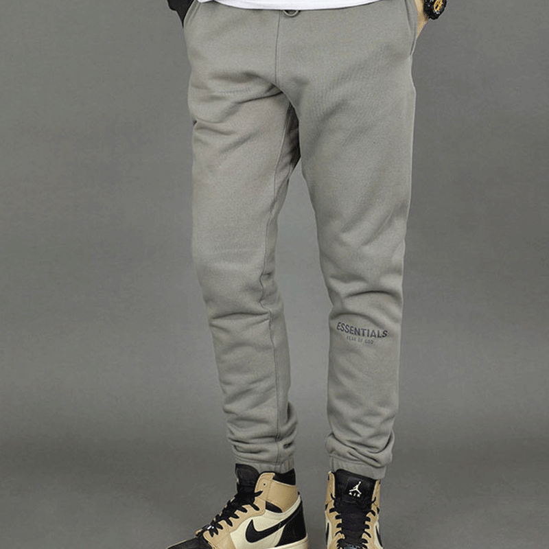 Fog Fear of God Essentials Pant Double Line Letter Reflective Trousers Fleece-Lined High Street Sweatpants