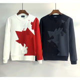 Dsq2 Hoodie DSQ Lian D2 Half Piece Red Leaf Printed Sweater Trendy Men's Autumn and Winter