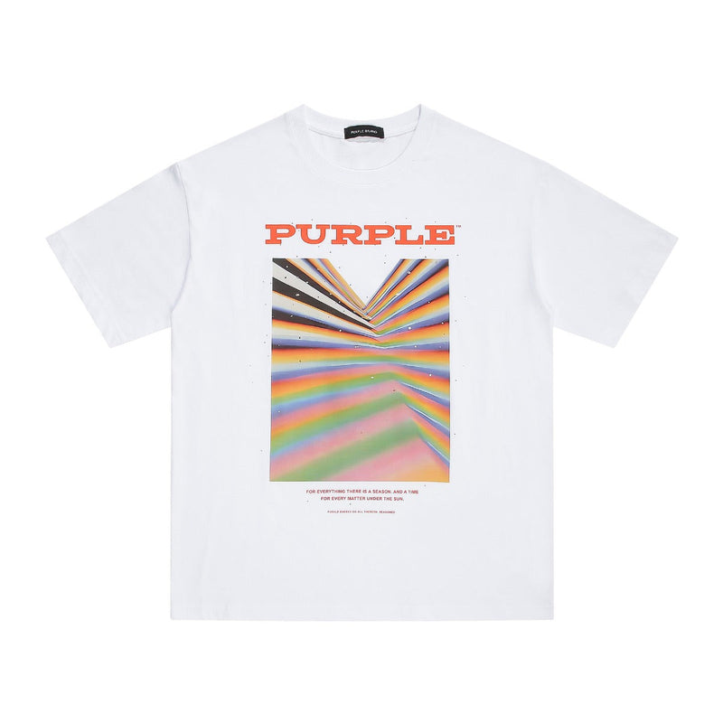 Purple Brand T Shirts Spring/Summer Letter Print Hip Hop Men's and Women's Loose Casual Short-Sleeved T-shirt