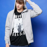 Black Zip Up Hoodie Solid Color With Fur Zip Sweatshirt Male And Female Couples Wear Group Clothes Sportswear