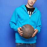 Black Zip Up Hoodie Solid Color With Fur Zip Sweatshirt Male And Female Couples Wear Group Clothes Sportswear