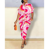 Nina Parker Graffiti Dress Long Sleeve Button Shirt Dress