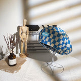 Check Beret Hat Knitted Thin Spring and Summer Leisure