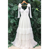 Women Lace Wedding Dress off-Shoulder White Evening Gown