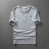 WGM Shirt Summer Solid Color Cotton Short Sleeve Men's Clothing Casual Sports T-shirt