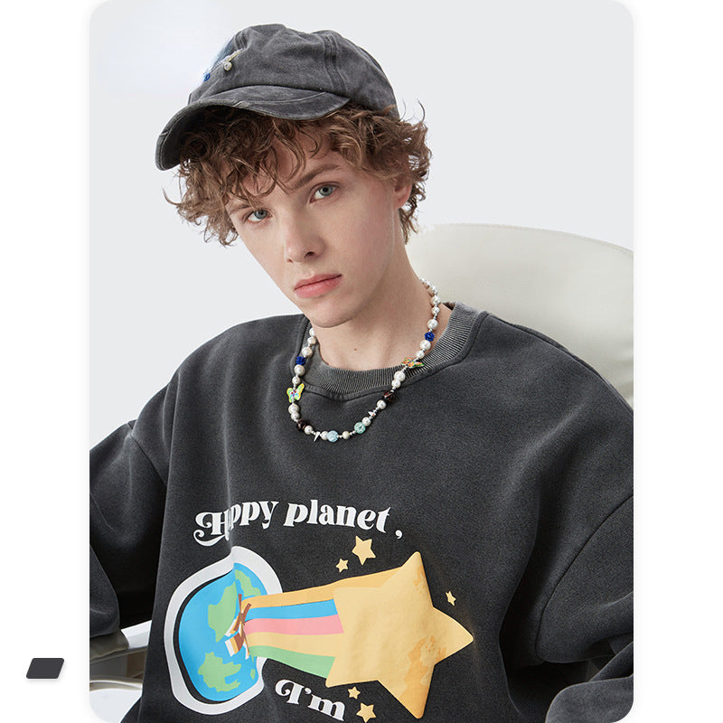 Preppy Aesthetic Sweatshirt Men's Clothing Autumn Casual round Neck Sweater Men's