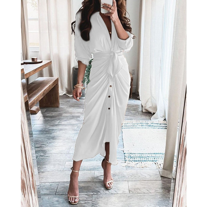 Nina Parker Graffiti Dress Long Sleeve Button Dress Dress