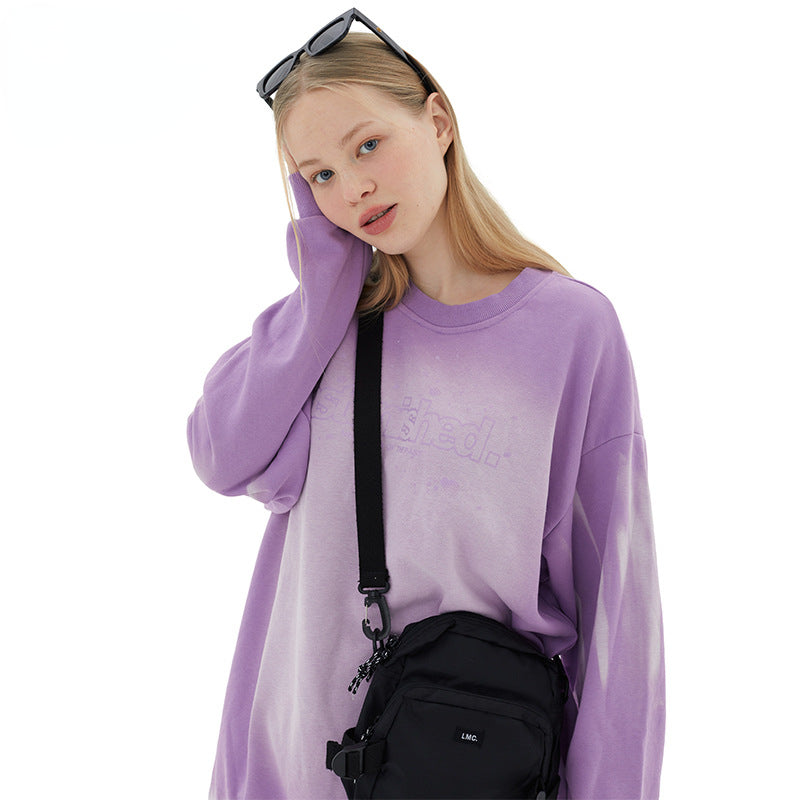 Preppy Aesthetic Sweatshirt Letter Crew Neck Trendy Sweater Loose Fall