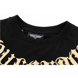 Boylondon T-shirt plus Size Fashion Slim Fit Printed Black