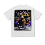 Kobe Shirt Kobe Printed Short-Sleeved T-shirt Vintage Pure Cotton