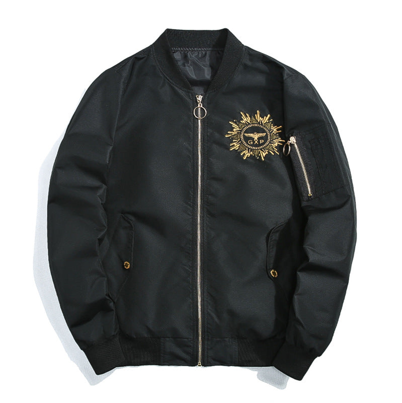 Vintage Letterman Jacket Men's Embroidered Spring and Autumn Men's Cotton-Padded Coat Pilot Jacket Jacket