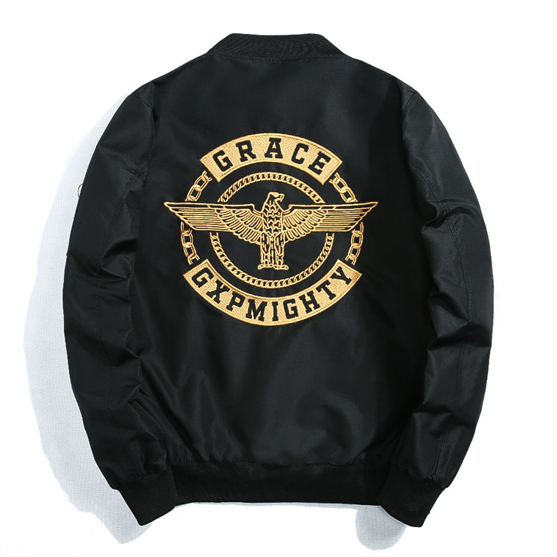 Vintage Letterman Jacket Men's Embroidered Spring and Autumn Men's Cotton-Padded Coat Pilot Jacket Jacket
