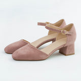 Nude Strappy Block Heels