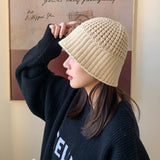 Toboggan Hat Autumn and Winter Knitted Bucket Hat Women's Bucket Hat