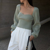 Preppy Aesthetic Sweater Knitwear for Women Autumn Sexy Slim Fit