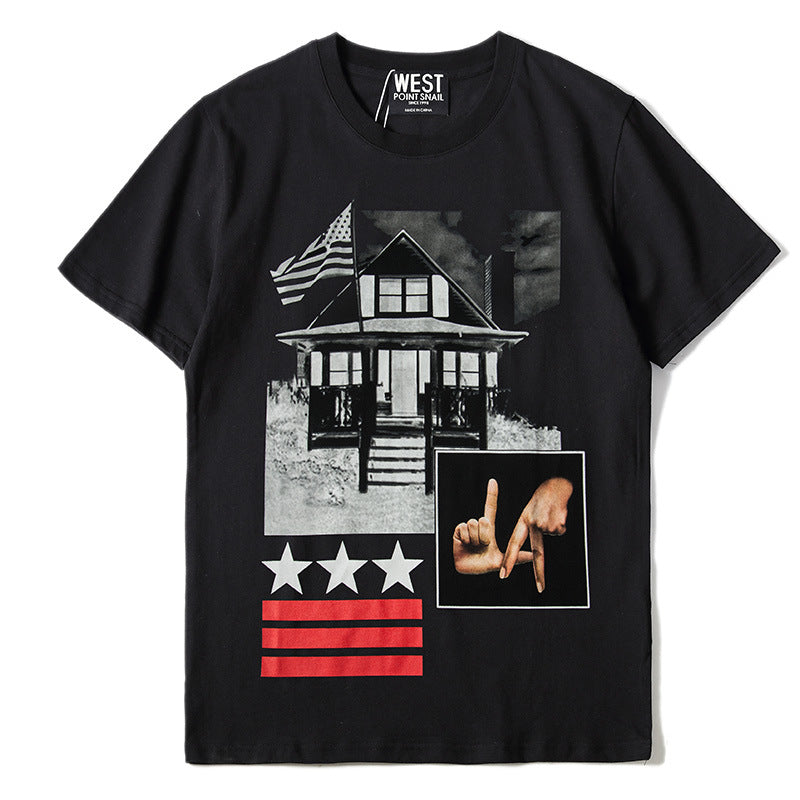 GVC T Shirt Personalized Printed Short Sleeve Loose Men